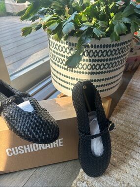 Cushionaire Black Woven Mary Jane Flats